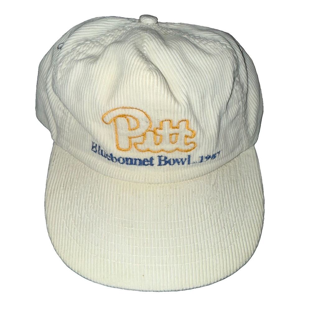 Vintage 1987 Pitt University Panthers Football Bluebonnet Bowl Corduroy Hat